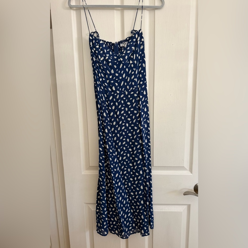 Reformation Crimini Dress in Blue Splatter - Picture 3 of 5